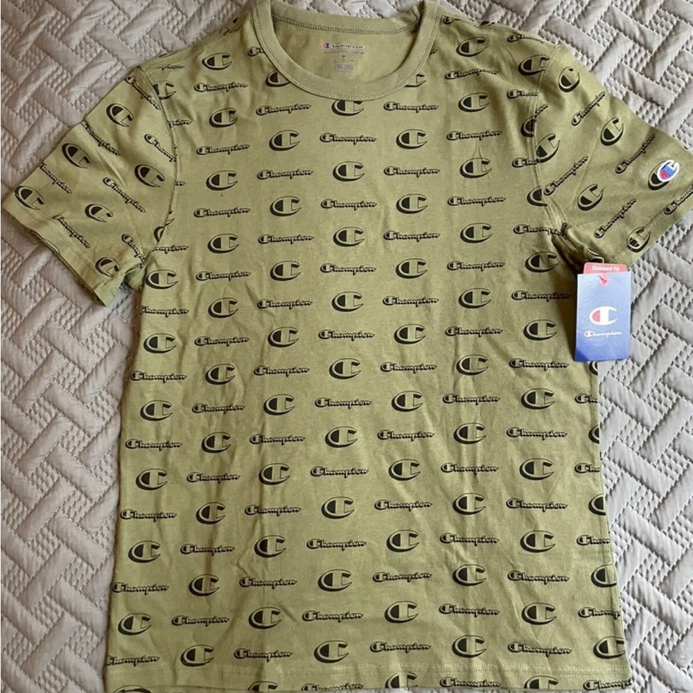 Champion Graphic Logo All Over Print T Shirt Sz M